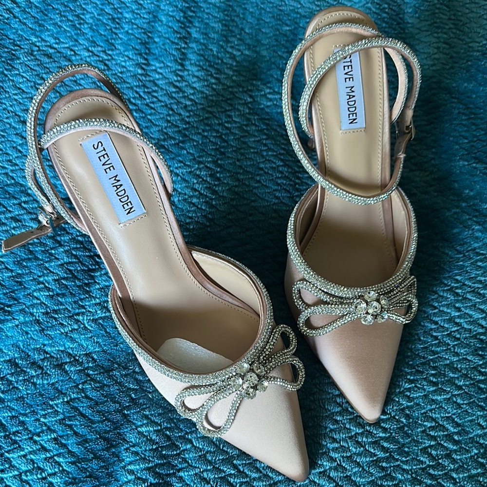 Steve Madden Blush Pink Heels with Bow Detail